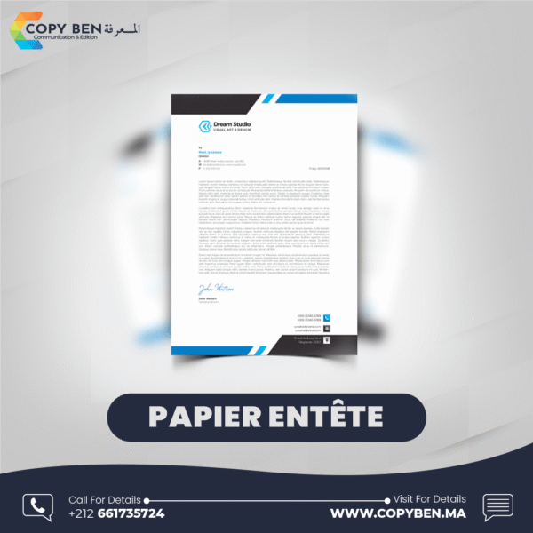 Papier en tête (Lot de 1000)